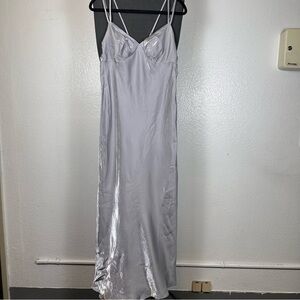 Wild Fable Women’s Elegant Gray Iridescent Satin Gown Size M